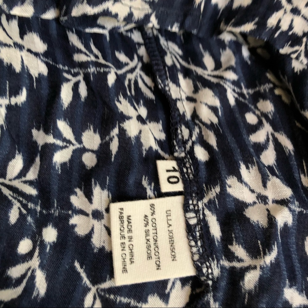 Ulla Johnson Blouse Blue Floral Off Shoulder US 10 Leoda - Picture 8 of 9